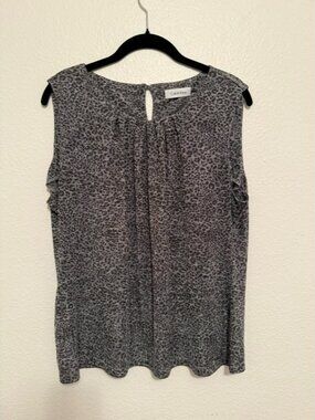 Calvin Klein Gray & Black Animal Print Sleeveless Camisole Size M